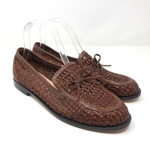 J Crew Woven Classic Loafers Womens 9 Brown Preppy Ivy League Sailor Preppy